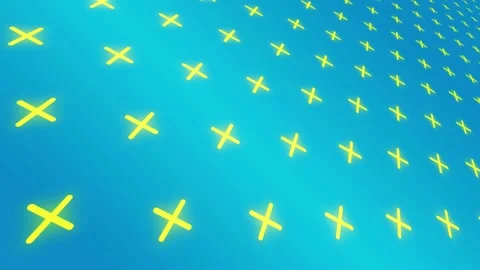 Yellow crosses pattern motion perspective background Stock Footage 132688350