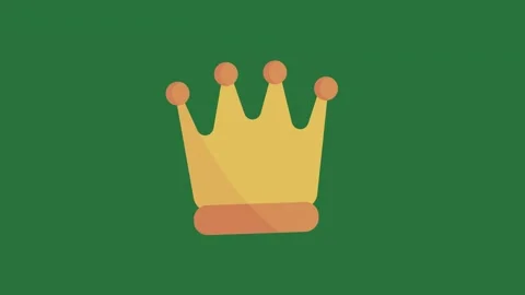 A yellow crown on green background and isolated isolated on green screen Stock Footage 336858185