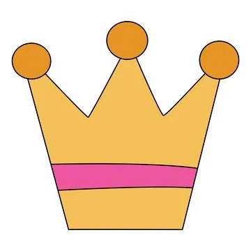A yellow crown isolated on a white background Stock Illustration
