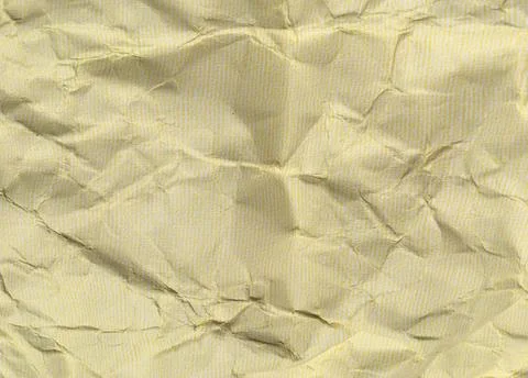 Yellow crumpled paper background with pattern for design Foto stock