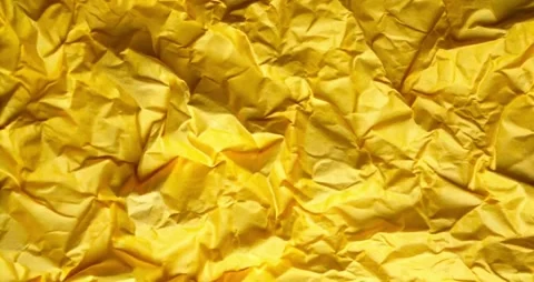 Yellow Crumpled Paper Texture Background Stock Footage 296366070