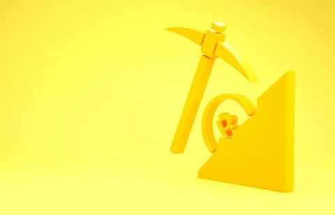 Yellow Cryptocurrency cloud mining icon isolated on yellow background. Cloud  Stock Illustration