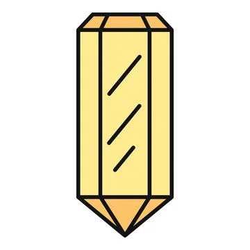 Yellow crystal gem vector icon illustration Stock Illustration