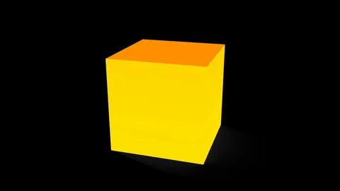 Yellow cube box on black background | Stock Video | Pond5