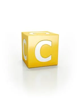 Yellow cube, C Ilustração Stock