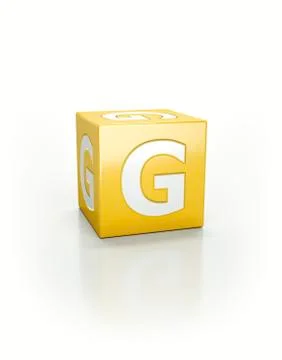 Yellow cube, G Stock Illustration