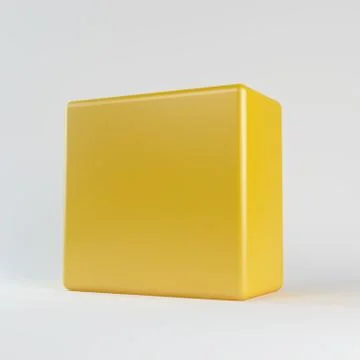 Yellow cube Stock Illustration