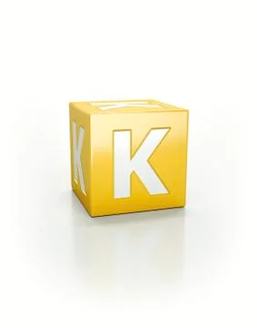 Yellow cube, K Ilustração Stock