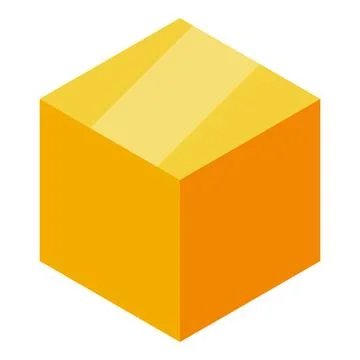 Yellow cube representing storing valuable goods or information 스톡 일러스트