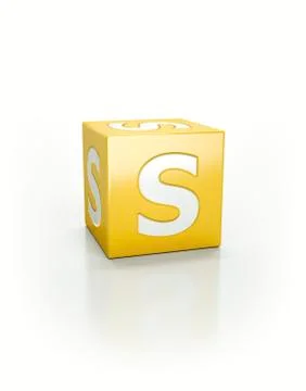 Yellow cube, S Stockillustratie