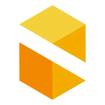 Yellow cube tower icon isometric vector. Wood education Stock Illustration