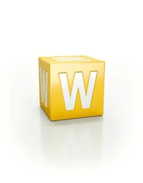 Yellow cube, W 스톡 일러스트