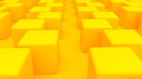 Yellow cubes on yellow background - 3d illustration 3d rendering Stock Illustration