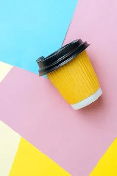 Yellow cup of Coffee Stock Photos