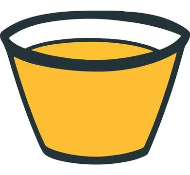 Yellow Cup Container for Liquid Beverage Stock Illustration