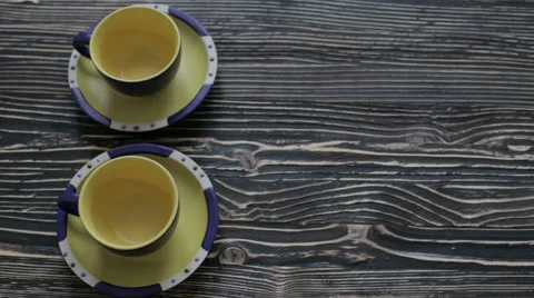 Yellow cup of the service Stock Footage 63191859