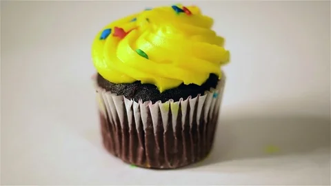 Yellow Cupcake Stock Footage 71414378