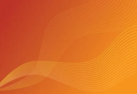 Yellow curled lines on orange gradient. Stock-Illustration