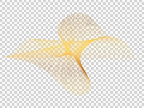 Yellow curved lines forming a dynamic abstract shape with smooth flowing cu.. Stock Illustration