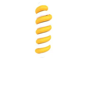 Yellow curved objects isolated on white background Stock Illustration