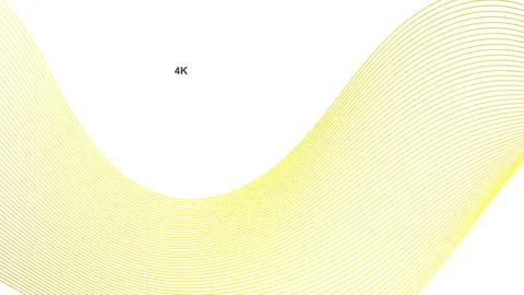 Yellow curved parallel lines on white background Stock Illustration