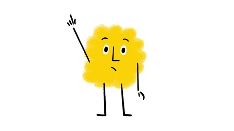 Yellow Cute Character Asking Question 4K Horizontal Animated Video Video stock 325084368