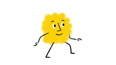 Yellow Cute Character Walking 4K Horizontal Animation Video Loop Video stock 325086148