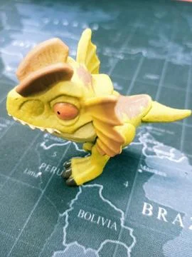 Yellow Cute Dinosaur Foto stock