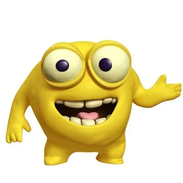 Yellow cute monster Illustrazione stock