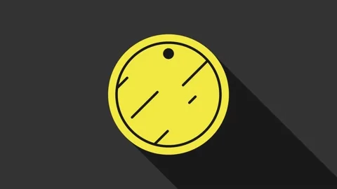 Yellow Cutting board icon isolated on grey background. Chopping Board symbol. 4K 스톡 동영상 147705446