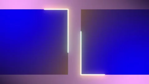 Yellow cyan cyber border motion graphic for futuristic displays, high tech theme Vídeos de archivo 334084200