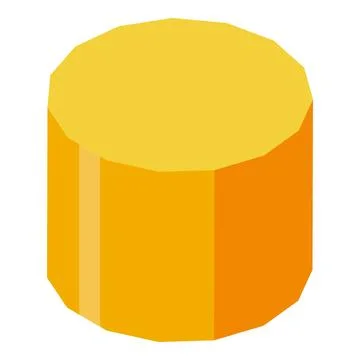 Yellow cylinder representing data analysis and business growth Stock Illustration