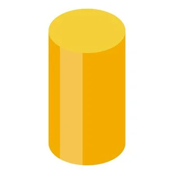 Yellow cylinder representing a geometric shape for educational purposes Stock Illustration