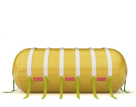 Yellow cylindrical pontoon Stock Illustration