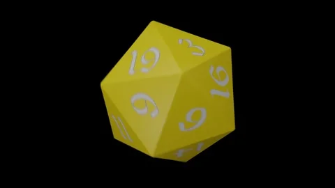 Yellow D20 with an (FONT) Old English st... | Stock Video | Pond5