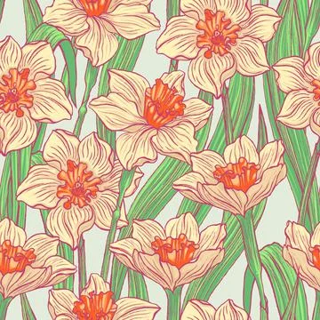 Yellow daffodils Stock Illustration