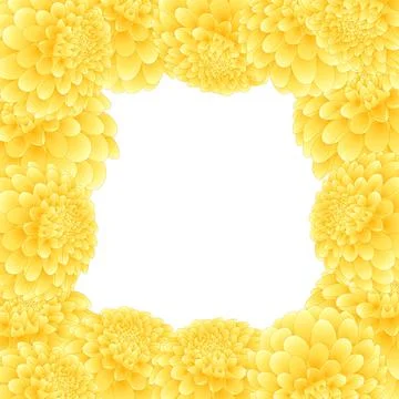 Yellow Dahlia Border Stock Illustration