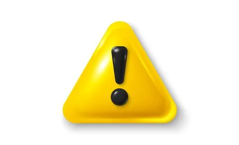 Yellow danger warning triangle 3d icon. Alert, caution or emergency notification Stock-Illustration