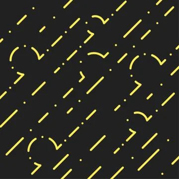 Yellow dashed lines on black background. Stock Illustration