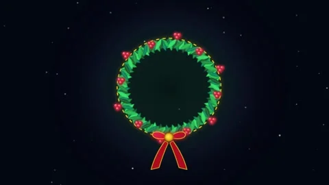 Yellow dashed or dotted neon circular outline glowing against a dark starry.. Stock Footage 343508044