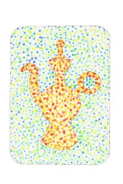 Yellow decorative teapot Stock Illustration