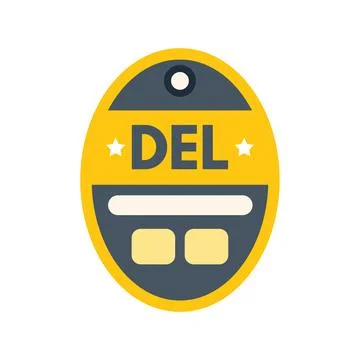 Yellow delete key computer tag icon showing data erasure 스톡 일러스트