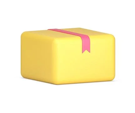 Yellow delivery rectangle container address logistic distribution parcel send イラスト素材