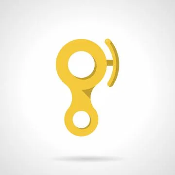 Yellow descender device flat vector icon Stock Illustration