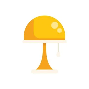 Yellow desk lamp standing with pull switch on white background Stock Illustration