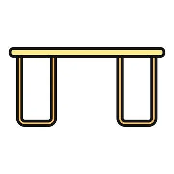 Yellow desk or table flat design icon Stock Illustration