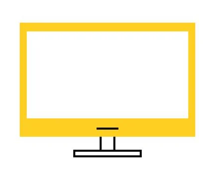 Yellow desktop computer tech Illustrazione stock