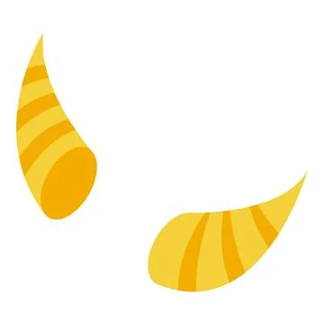 Yellow devil horns pointing up with stripes Stock Illustration