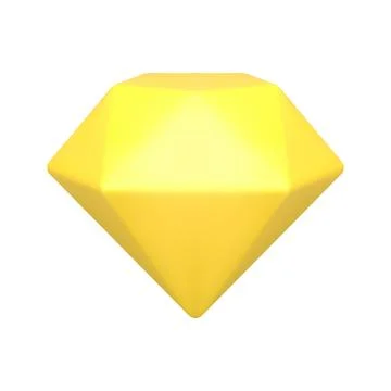 Yellow diamond icon 3d isometric vector illustration 库存插图