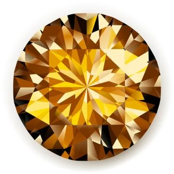 Yellow diamond isolated on white イラスト素材